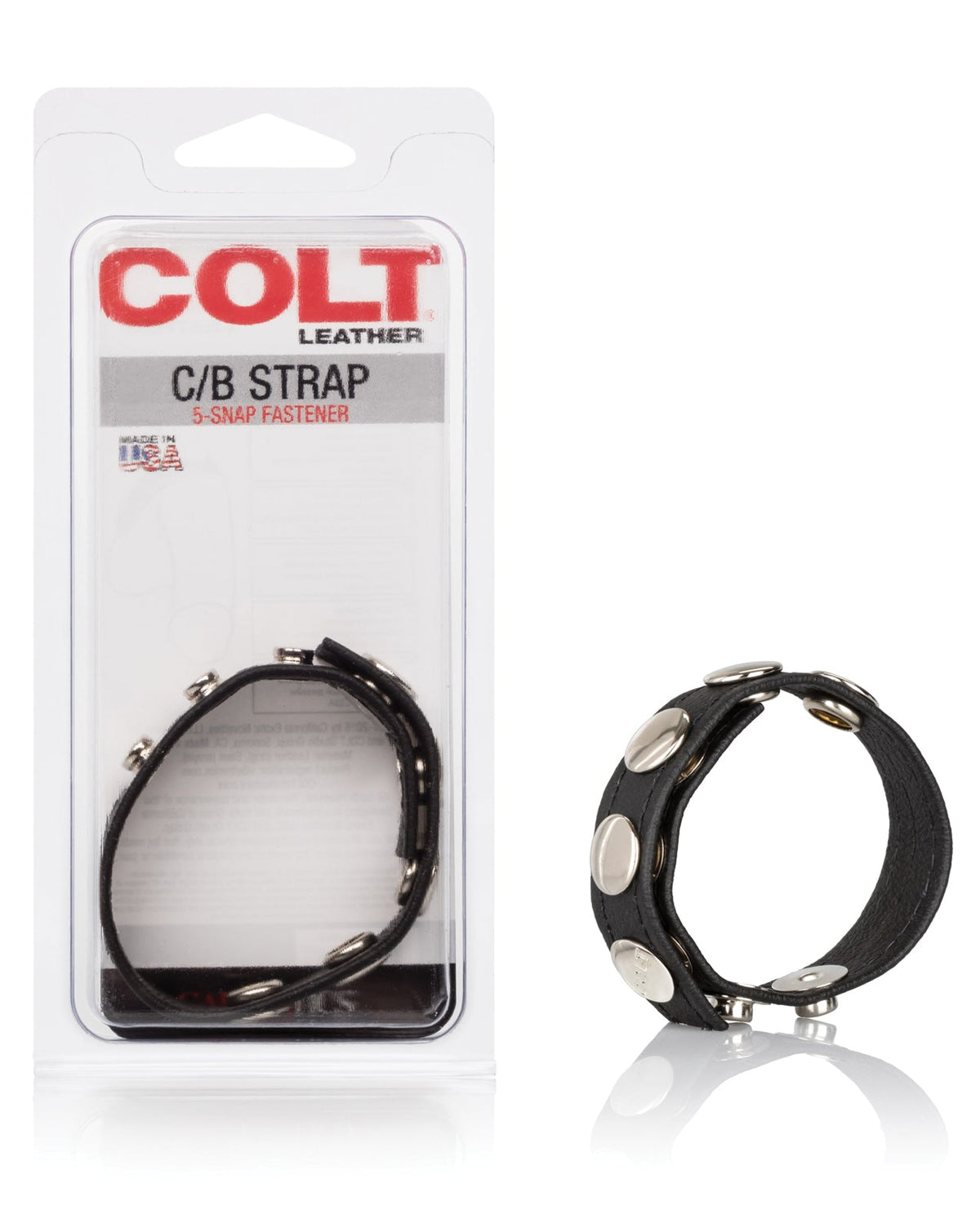 Colt COLT Leather C/B Strap 5 Snap Fastener - Black
