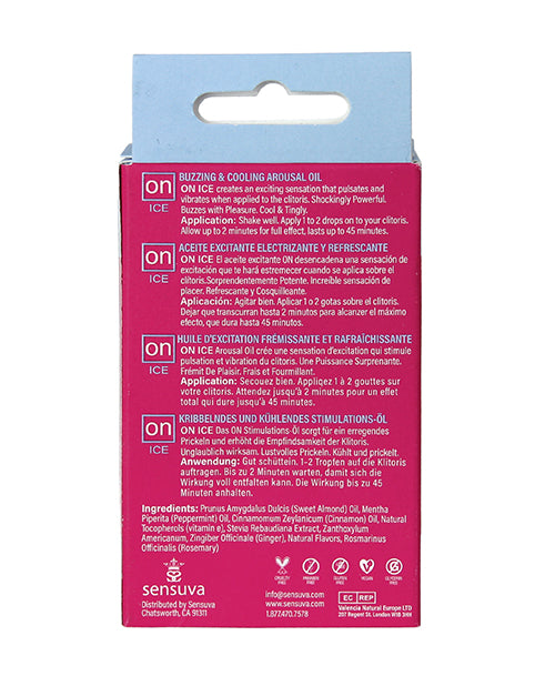 On ON Ice Buzzing & Cooling Female Arousal Oil Medium Box - 5 ml Bottle