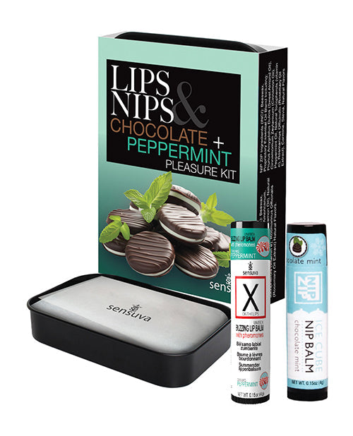Sensuva Sensuva Lips & Nips Pleasure Kit - Chocolate Nip Zip + Chocolate Peppermint XBalm + 50 Ways to Kiss Guide