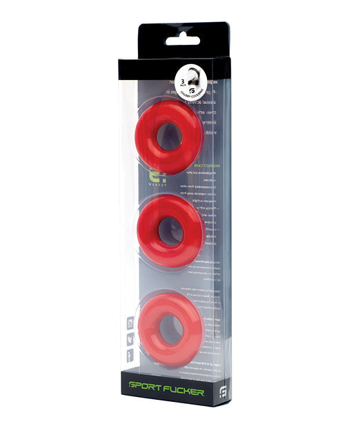 Sport Fucker Sport Fucker Chubby Cockring Pack of 3 - Red