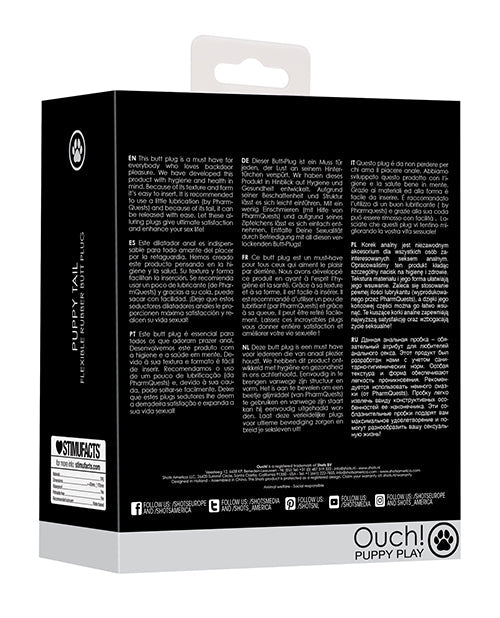 Ouch Shots Ouch Puppy Play Tail Butt Plug - Black