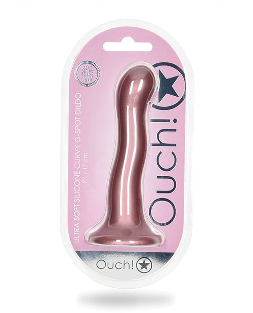 Ouch Shots Ouch 7" Curvy G-Spot Dildo - Rose Gold