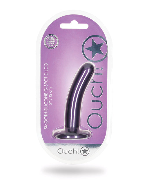 Ouch Shots Ouch 5" Smooth G-Spot Dildo - Metallic Purple