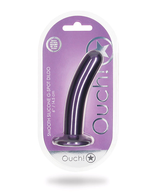 Ouch Shots Ouch 6" Smooth G-Spot Dildo - Metallic Purple