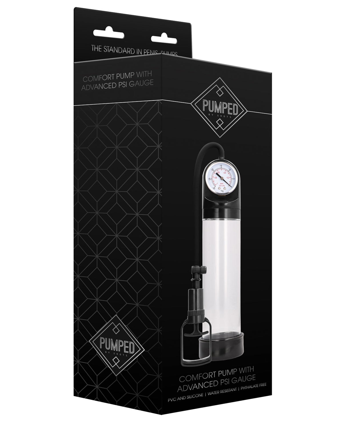 Pumped Shots Pumped Comfort Pump w/Advanced PSI Gauge - Transparent