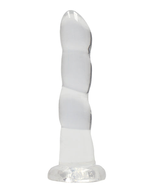 RealRock Shots RealRock Crystal Clear 7" Rippled Dildo - Transparent