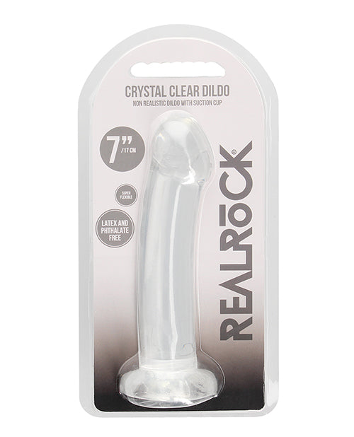 RealRock Shots RealRock Crystal Clear 7" Dildo - Transparent