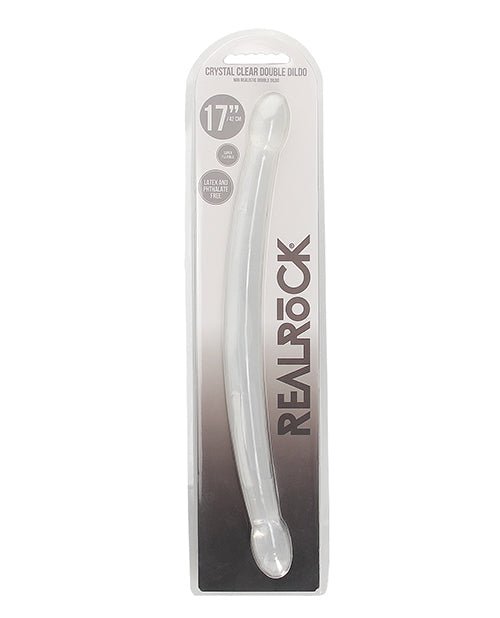 RealRock Shots RealRock Crystal Clear 17" Double Dildo - Transparent