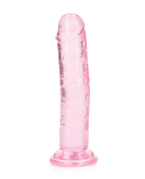 RealRock Shots RealRock Crystal Clear 6" Straight Dildo w/Suction Cup - Pink