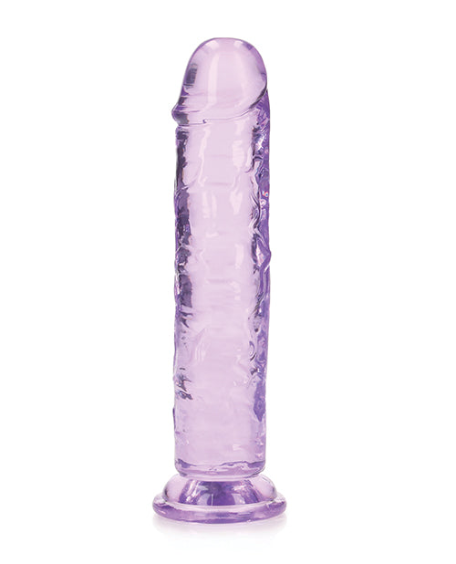 RealRock Shots RealRock Crystal Clear 7" Straight Dildo w/Suction Cup - Purple