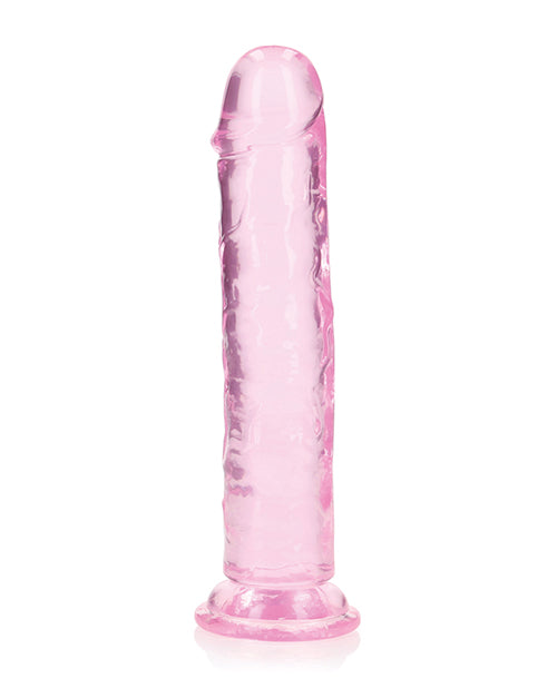 RealRock Shots RealRock Crystal Clear 8" Straight Dildo w/Suction Cup - Pink