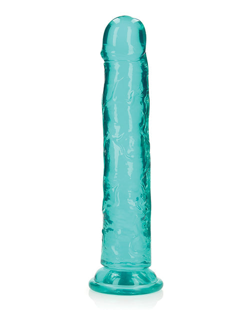 RealRock Shots RealRock Realistic Crystal Clear 10" Straight Dildo - Turquoise
