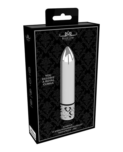 Royal Gem Shots Royal Gem Glamour Rechargeable Bullet - Silver