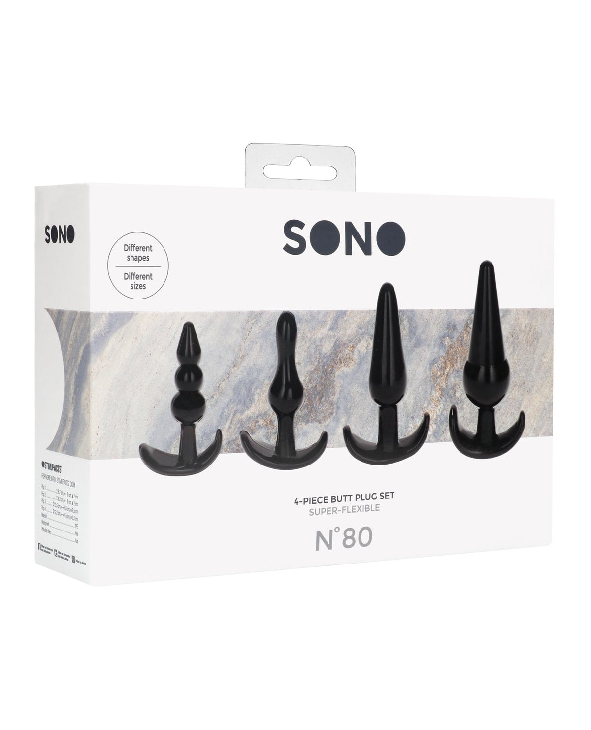 Sono Shots Sono No. 8 Butt Plug - Black Set of 4