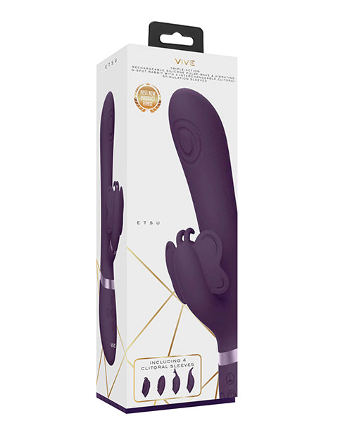 Vive Shots Vive Etsu Pulse G-Spot Rabbit w/Interchangeable Clitoral Attachments - Purple