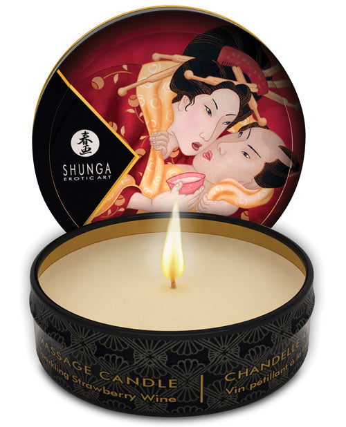 Shunga Shunga Romance Mini Candlelight Massage Candle - 1 oz Sparkling Strawberry Wine