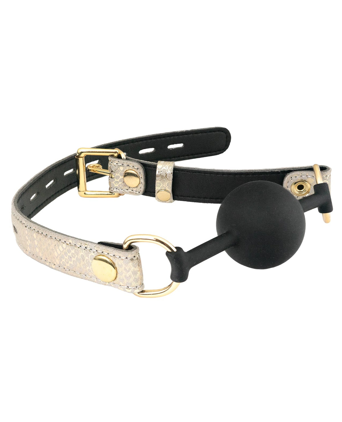 Spartacus Spartacus Silicone Gag w/Leather Lining - White Snakeskin Micro Fiber