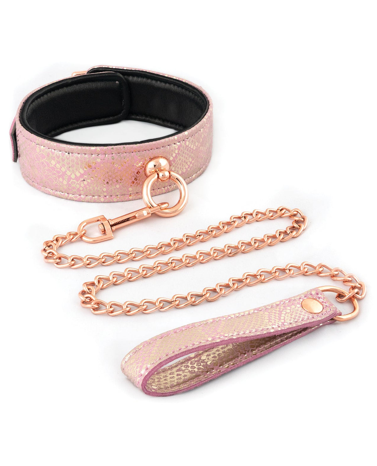 Spartacus Spartacus Micro Fiber Collar & Leash w/Leather Lining - Pink