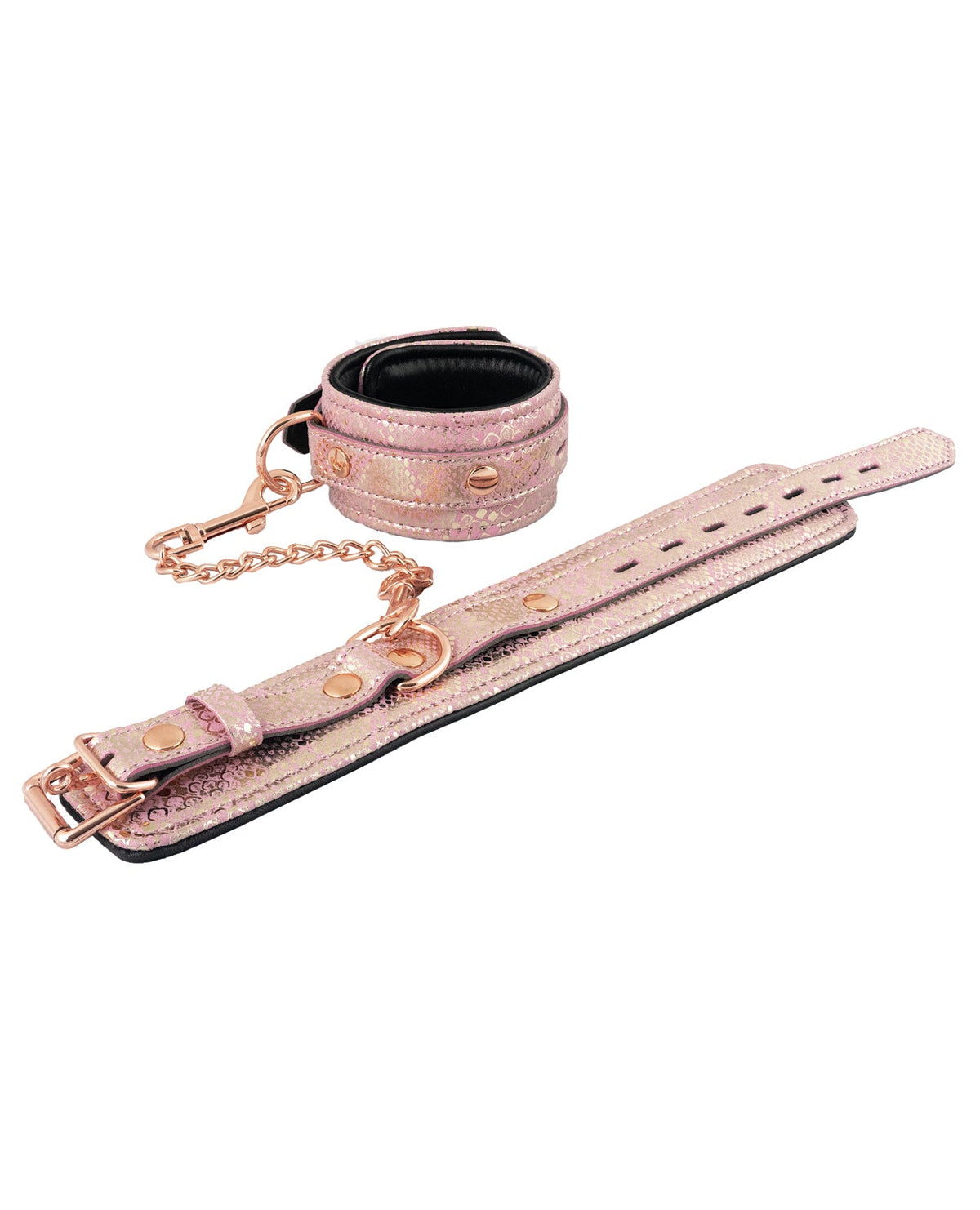 Spartacus Spartacus Ankle Restraints w/Leather Lining - Pink Snakeskin Micro Fiber
