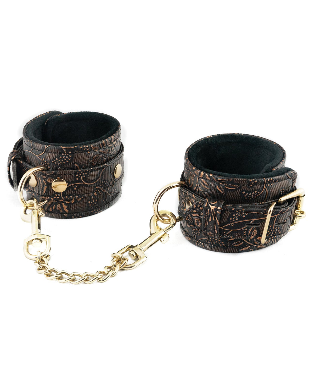 Spartacus Spartacus Faux Fur Lining Ankle Restraints - Brown Floral Print