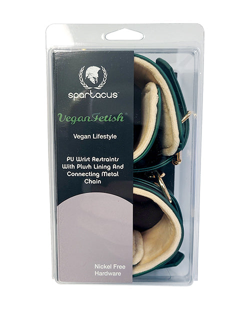 Spartacus Spartacus PU Wrist Cuffs w/Plush Lining - Green