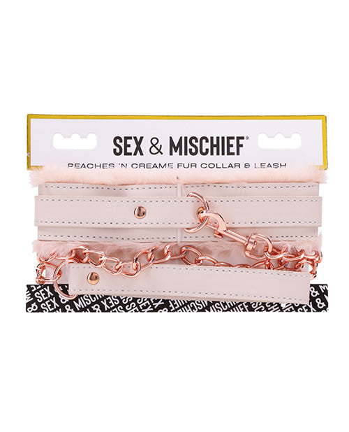 Sex & Mischief Sex & Mischief Peaches 'n CreaMe Fur Collar & Leash