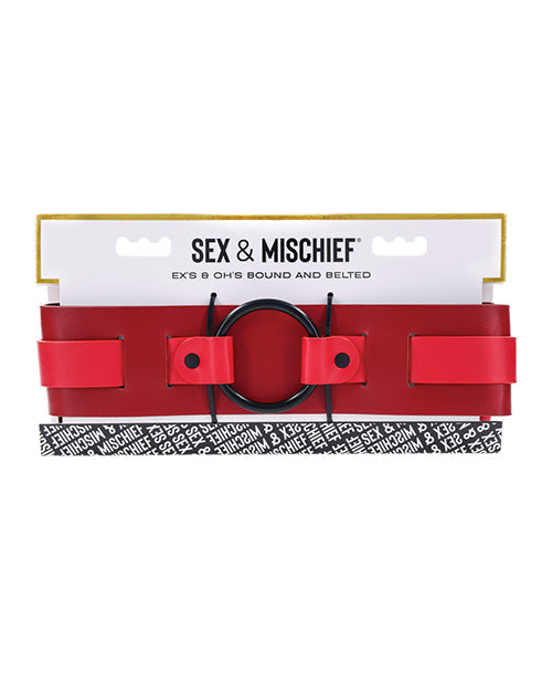 Sex & Mischief Sex & Mischief Ex's & Oh's Bound & Belted - Red/Black