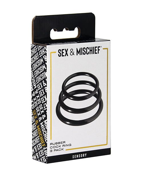 Sex & Mischief Sex & Mischief Nitrile Cock Ring Pack of 3