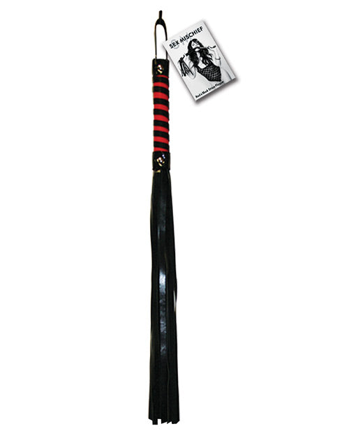 Sex & Mischief Sex & Mischief Stripe Flogger - Black/Red