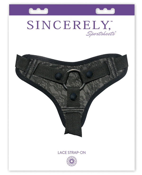 Sincerely Sincerely Lace Strap-On - Black