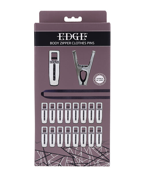 Edge Edge Body Zipper Clothes Pins - Silver