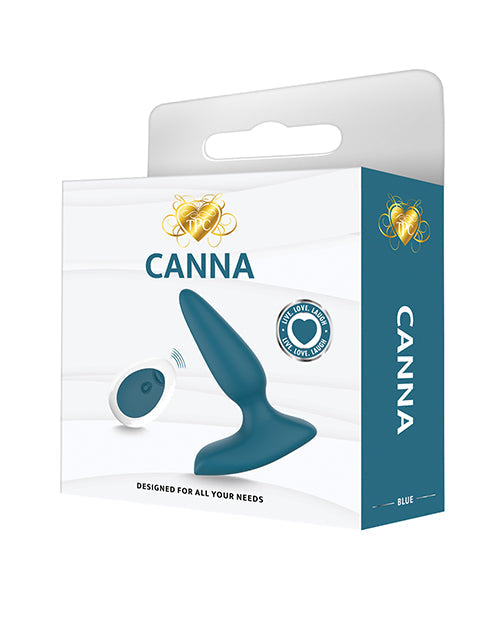 The Pleasure Company Canna Vibrating Butt Plug w/Remote Control - Blue/Green