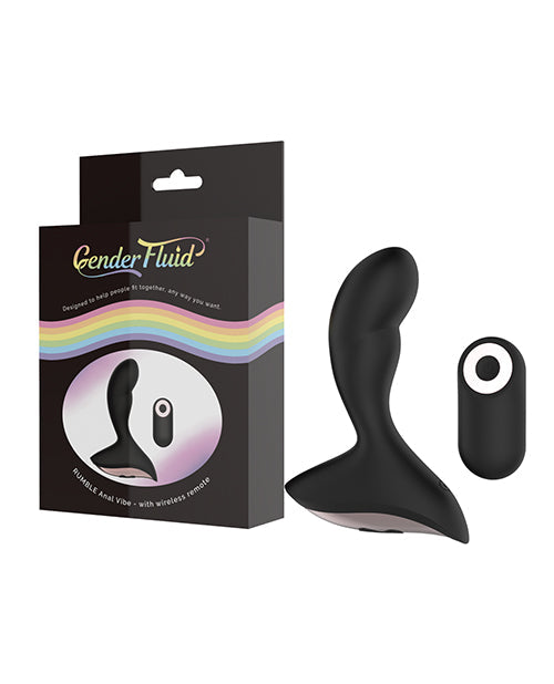 Gender Fluid Gender Fluid Rumble Anal Vibe w/Remote - Black