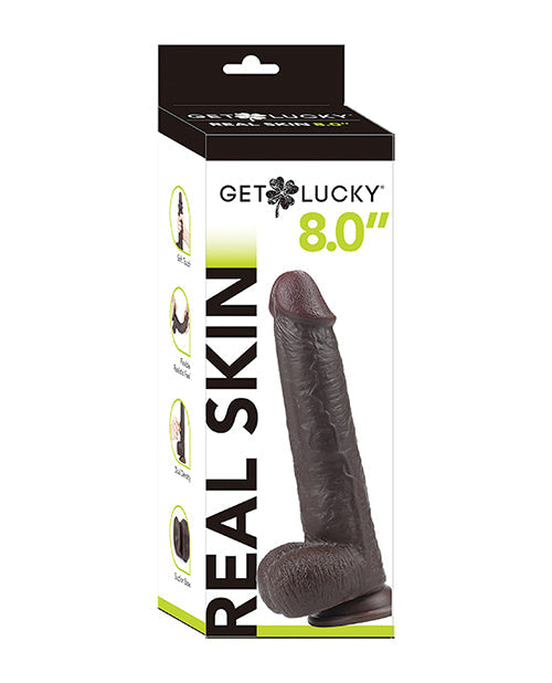 Get Lucky Get Lucky 8.0" Real Skin Series - Dark Brown