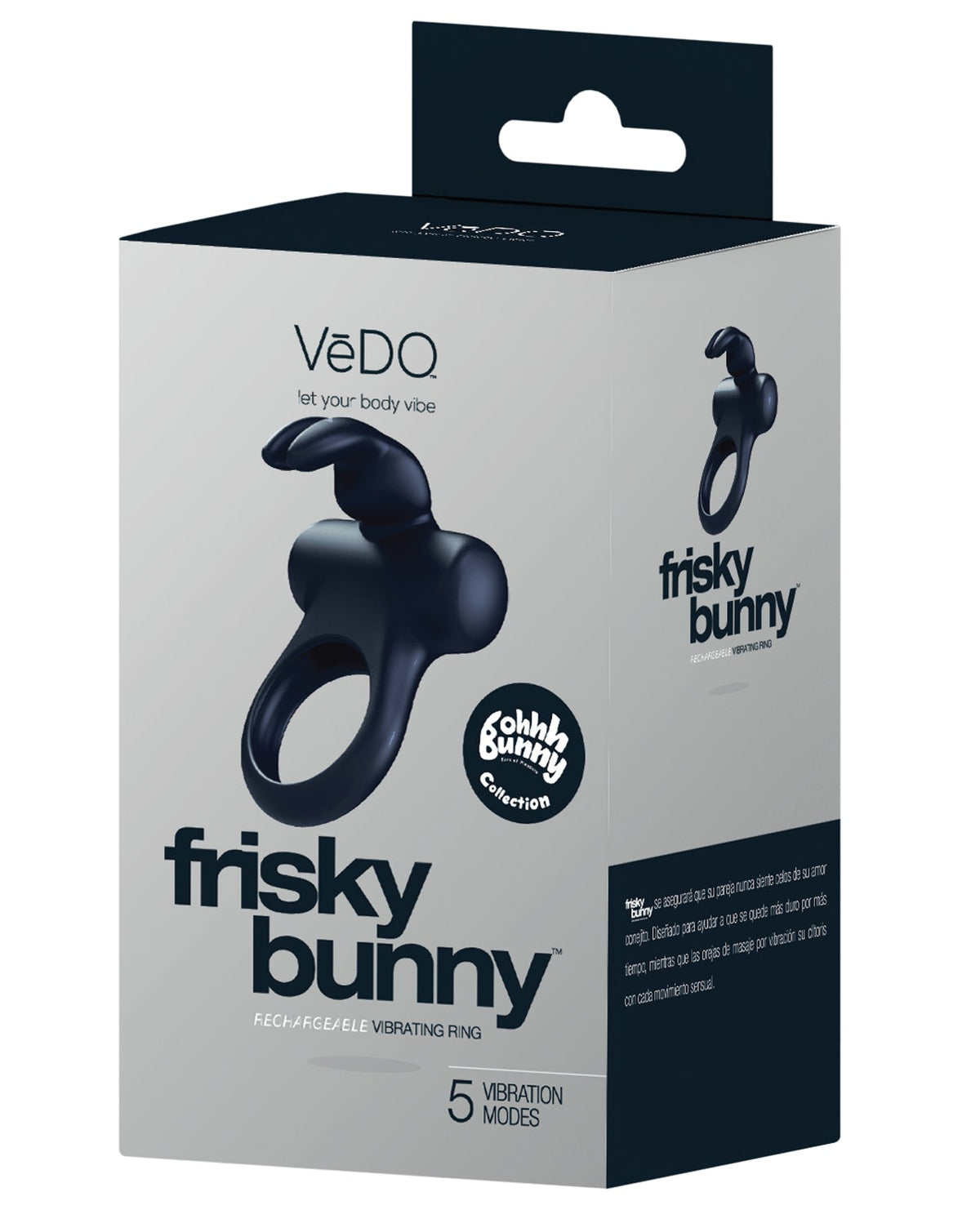 VeDO VeDO Frisky Bunny Rechargeable Vibrating Ring - Black Pearl