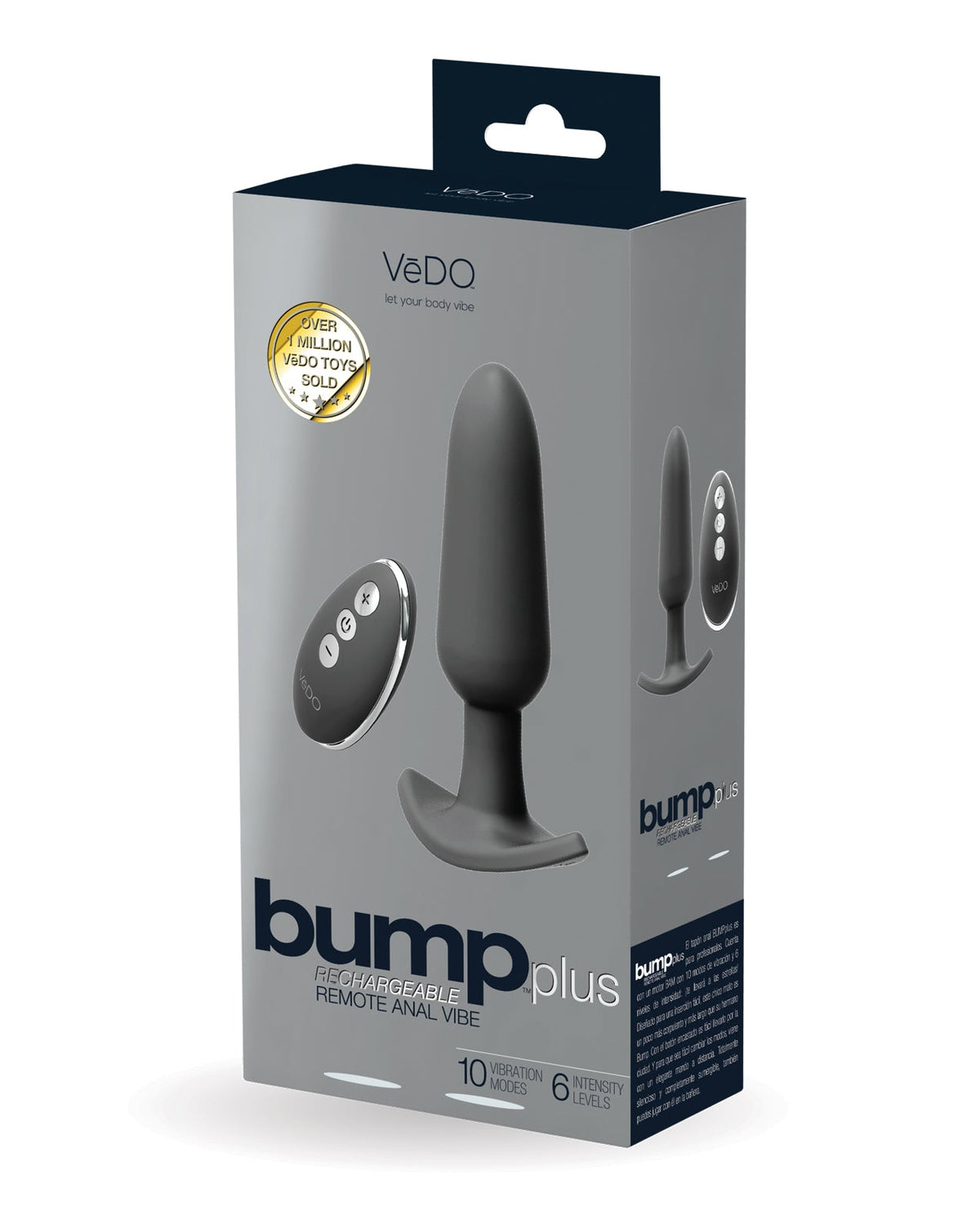 VeDO VeDO Bump Plus Rechargeable Remote Control Anal Vibe - Just Black