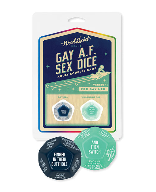 Wood Rocket Wood Rocket Gay AF Gay Men Couples Sex Dice Game - Blue