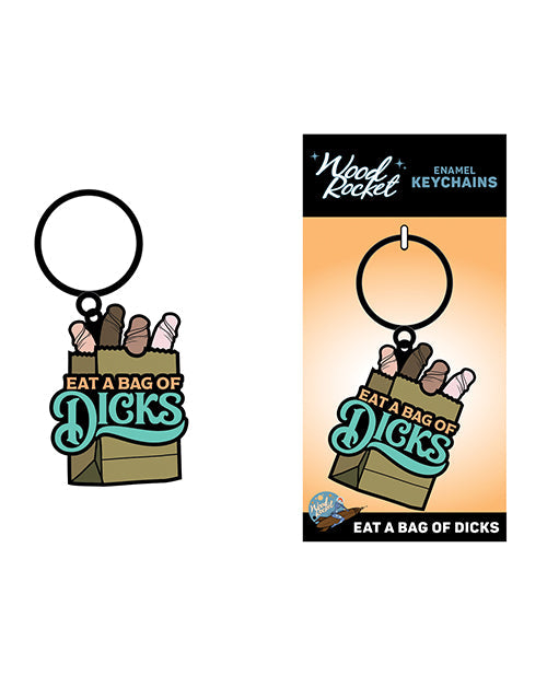 Wood Rocket Wood Rocket Eat A Bag of Dicks Keychain - Tan