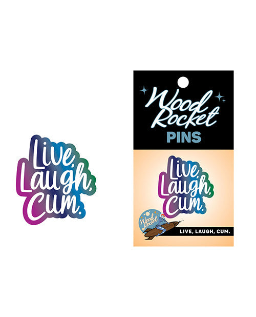 Wood Rocket Wood Rocket Live Laugh Cum Large Pin - Multi Color