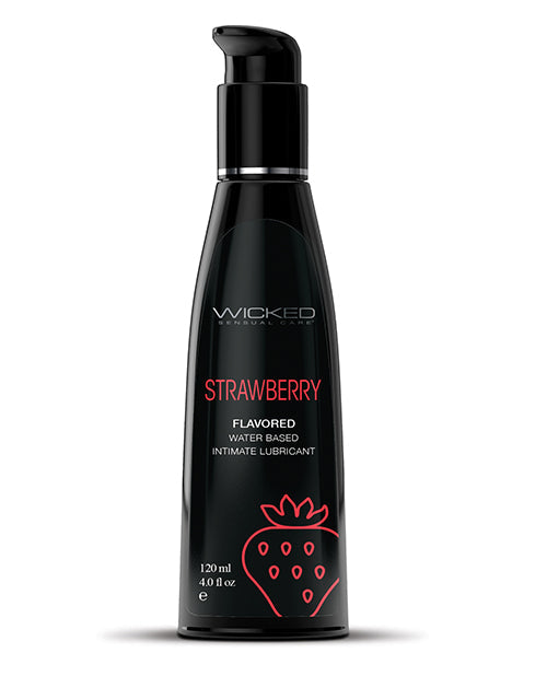 Wicked Sensual Care Wicked Sensual Care Aqua Water Based Lubricant - 4 oz Strawberry
