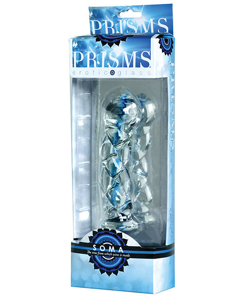 Prisms Erotic Glass Prisms Erotic Glass Soma Twisted Dildo - Clear/Blue