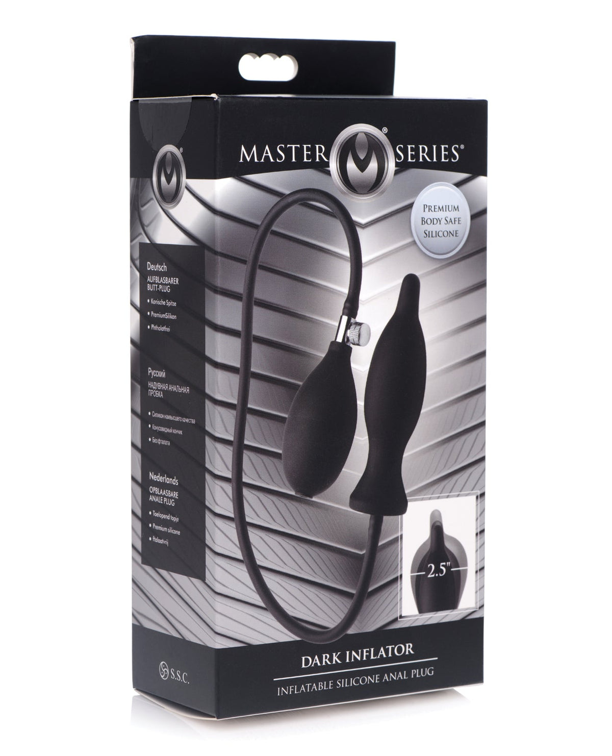 Master Series Master Series Dark Inflator Inflatable Silicone Anal Plug - Black