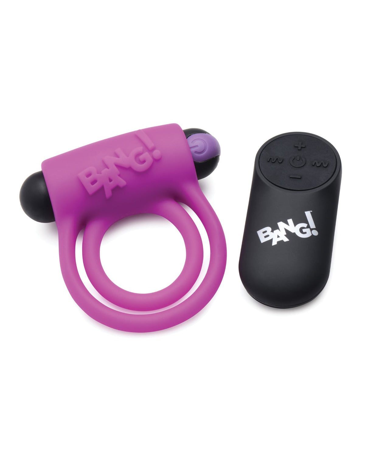 Bang! Bang! Vibrating Cock Ring & Bullet w/Remote Control - Purple