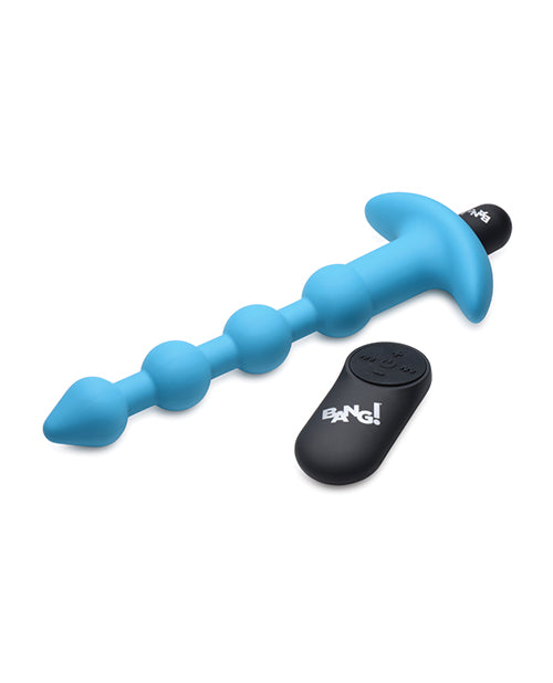 Bang! Bang! 28X Vibrating Silicone Anal Beads w/Remote Control - Blue