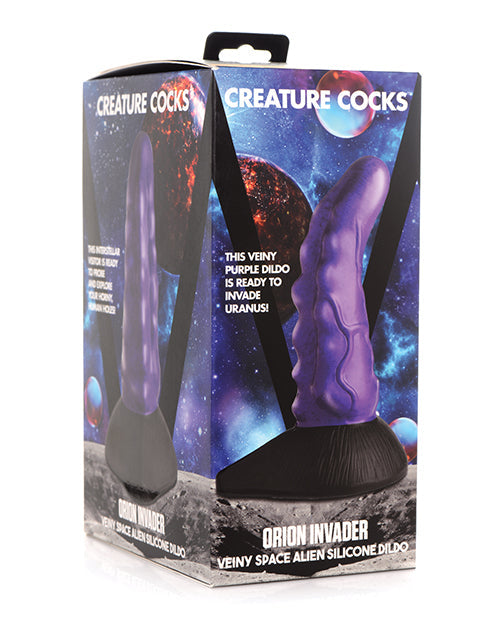 Creature Cocks Creature Cocks Orion Invader Veiny Space Alien Silicone Dildo - Purple/Black