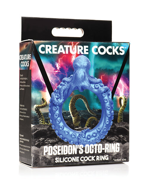 Creature Cocks Creature Cocks Poseidon's Octo Silicone Cock Ring - Blue