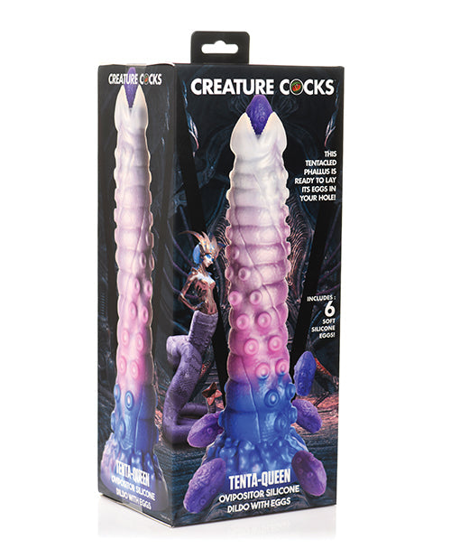 Creature Cocks Creature Cocks Tenta-Queen Ovipositor Silicone Dildo w/Eggs - Multi Color