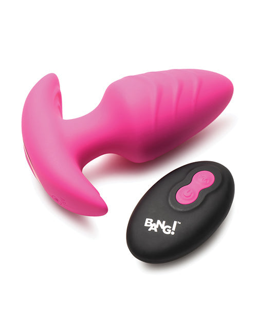 Bang! Bang! Rotating & Vibrating Tapered Butt Plug w/Remote - Pink