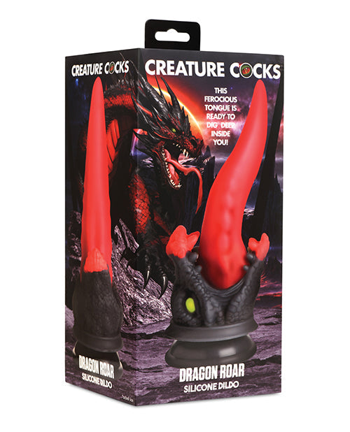 Creature Cocks Creature Cocks Dragon Roar Silicone Dildo - Red/Black