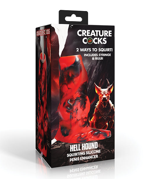Creature Cocks Creature Cocks Hell Hound Squirting Silicone Penis Enhancer - Red